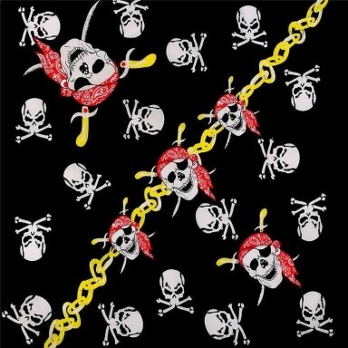 Bandana Pirate Gold Chain Skull