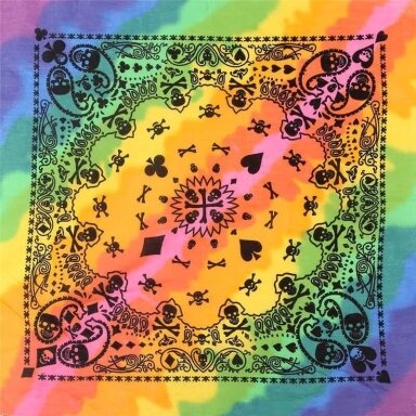 Bandana Rainbow Tie-Dye Skull