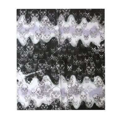 Bandana Silver Gray Wave Skull