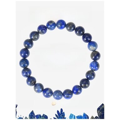 Naturalaus akmens apyrankė  Lapiz lazuli akmuo