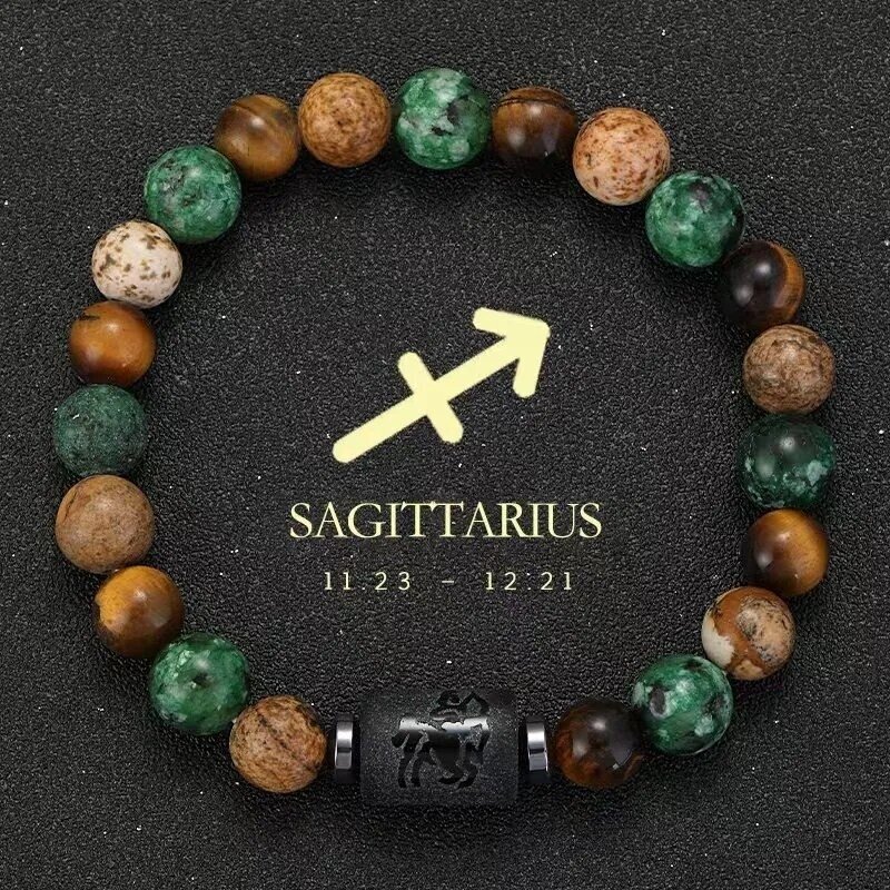 Naturalių akmenų apyrankė zodiakas: Šaulys Naturalių akmenų apyrankė zodiakas: Šaulys