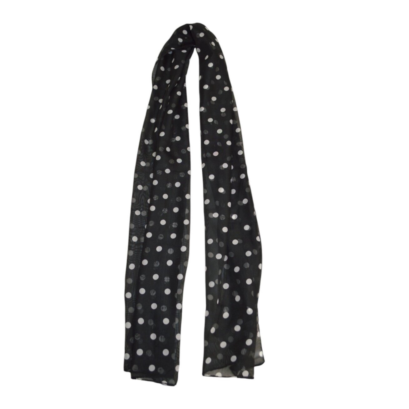 Šalikėlis Polka-dot black 150x50cm 1 Šalikėlis Polka-dot black 150x50cm 1